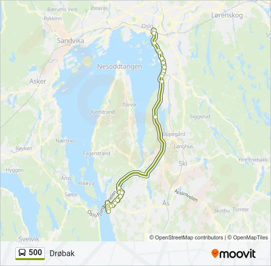 500 Bus Line Map