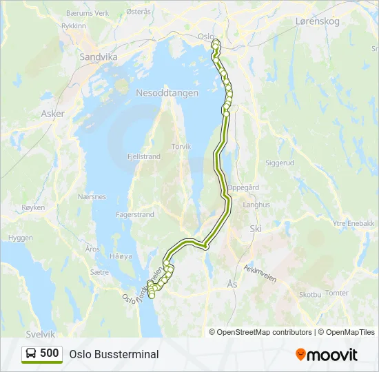 500 Bus Line Map
