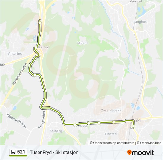 521 Bus Line Map