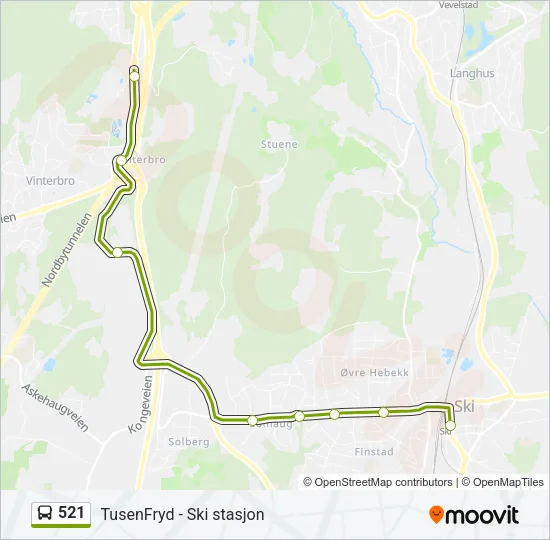 521 Bus Line Map