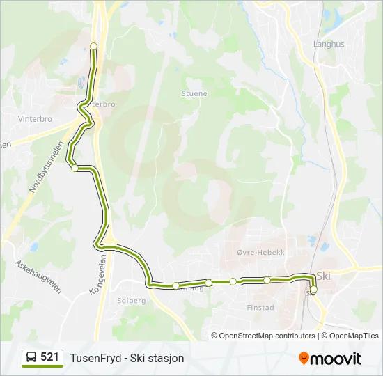 521 Bus Line Map