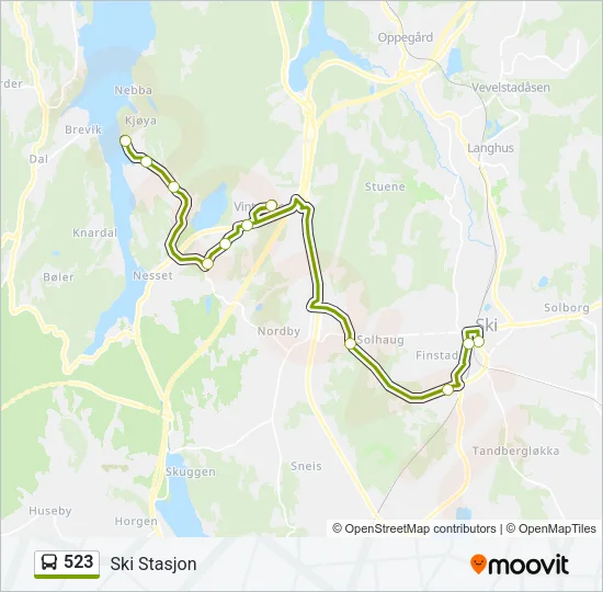523 Bus Line Map