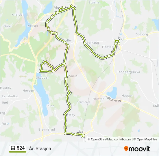 524 Bus Line Map