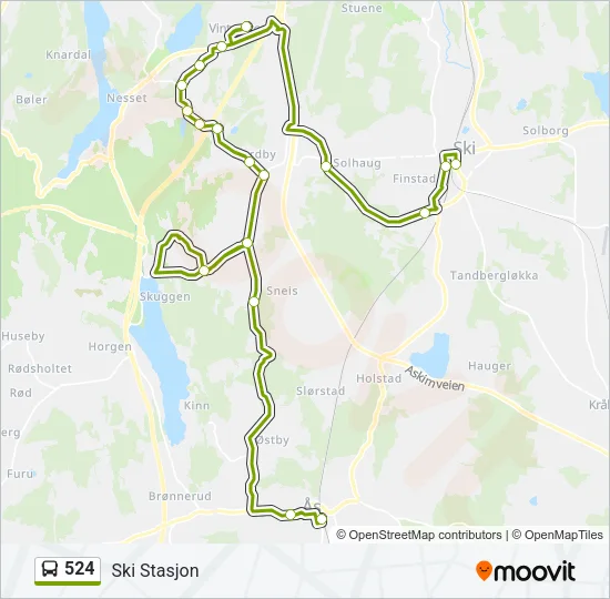 524 Bus Line Map