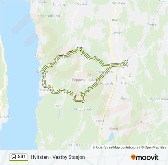 531 Bus Line Map