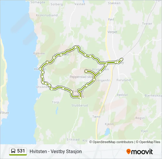 531 Bus Line Map