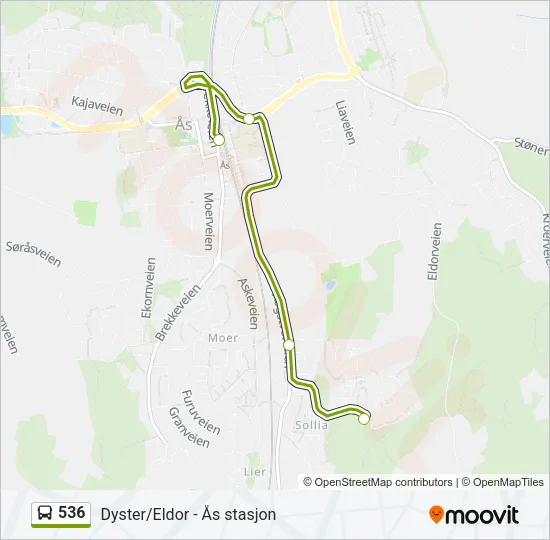 536 Bus Line Map