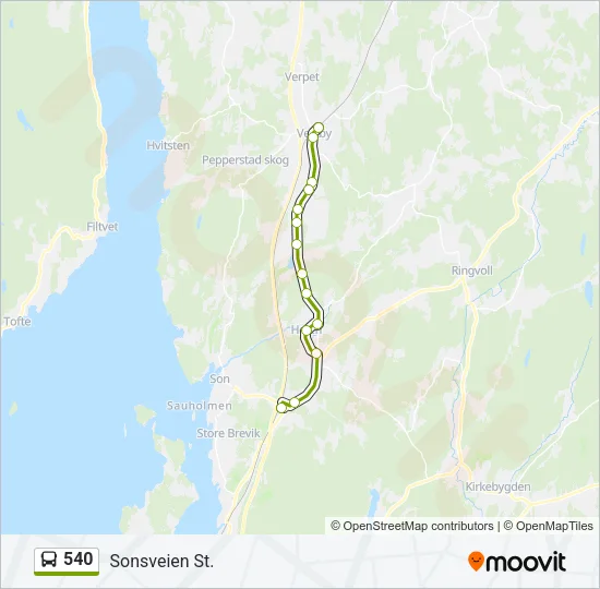 540 Bus Line Map
