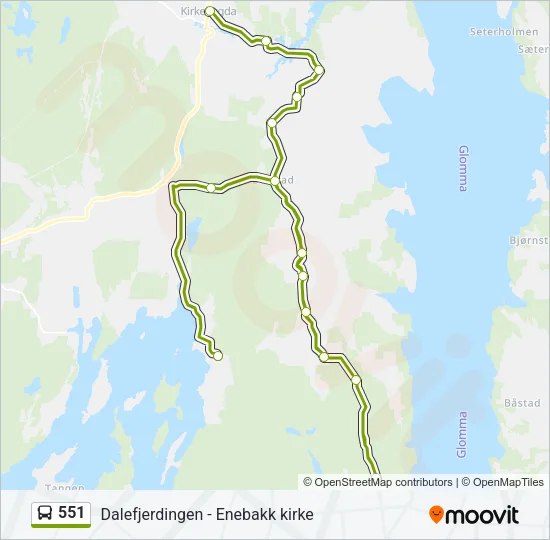 551 Bus Line Map