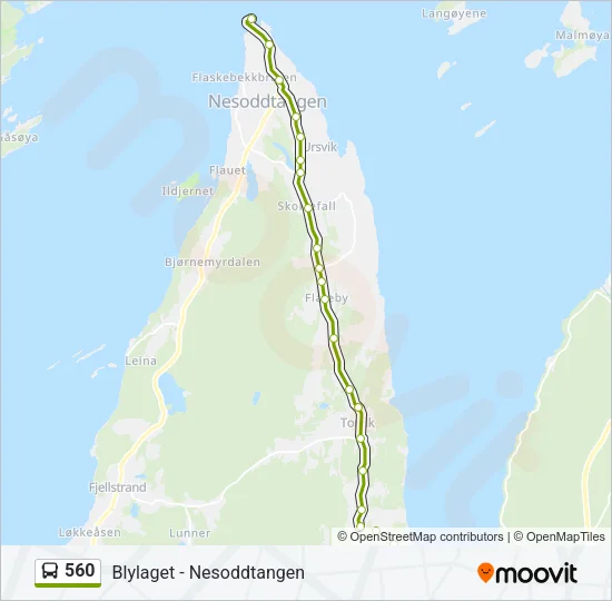 560 Bus Line Map