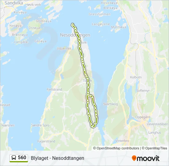560 Bus Line Map
