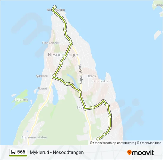565 Bus Line Map