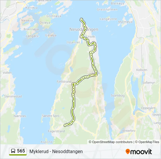 565 Bus Line Map