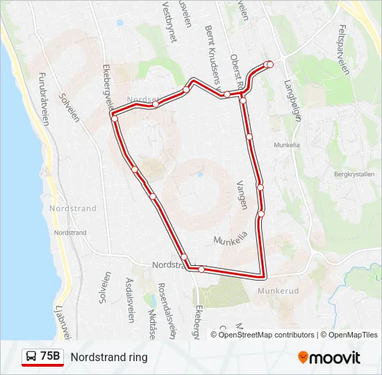 75B Bus Line Map