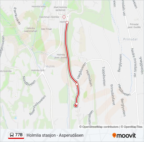 77B Bus Line Map