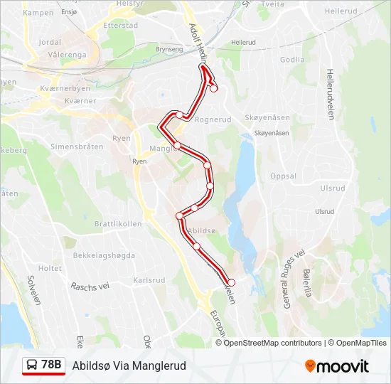 78B Bus Line Map