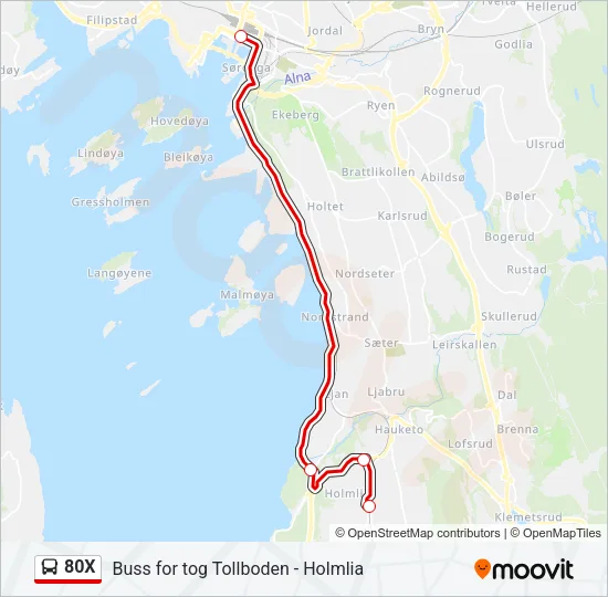 80X Bus Line Map