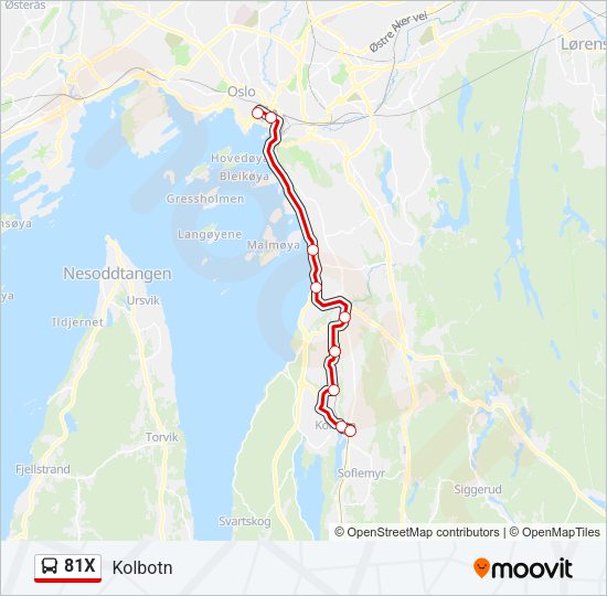 81X Bus Line Map