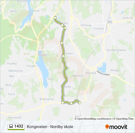 1432 Bus Line Map