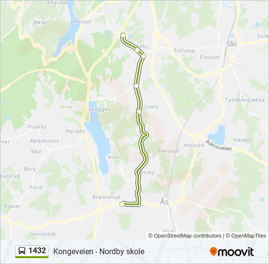 1432 bus Line Map