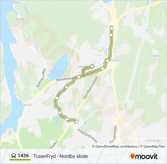 1436 Bus Line Map