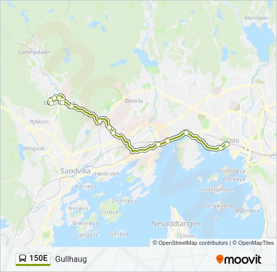 150E Bus Line Map
