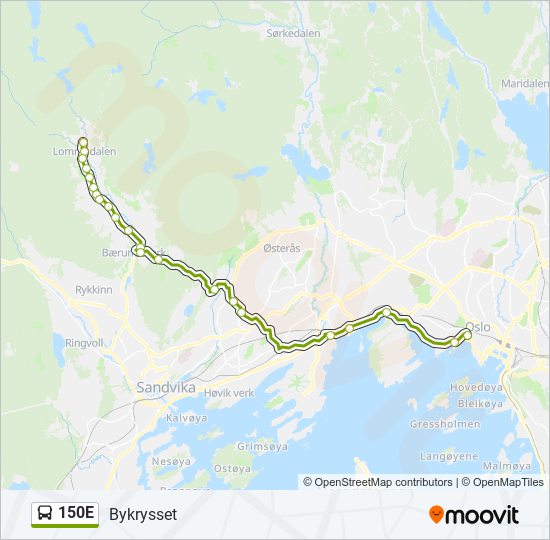 150E bus Line Map