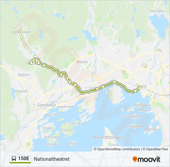 150E Bus Line Map