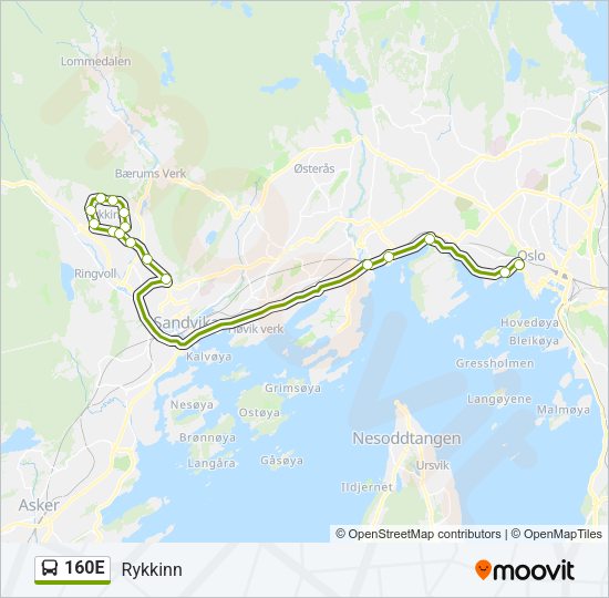 160E Bus Line Map