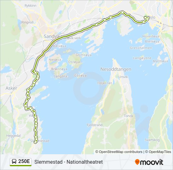 250E bus Line Map