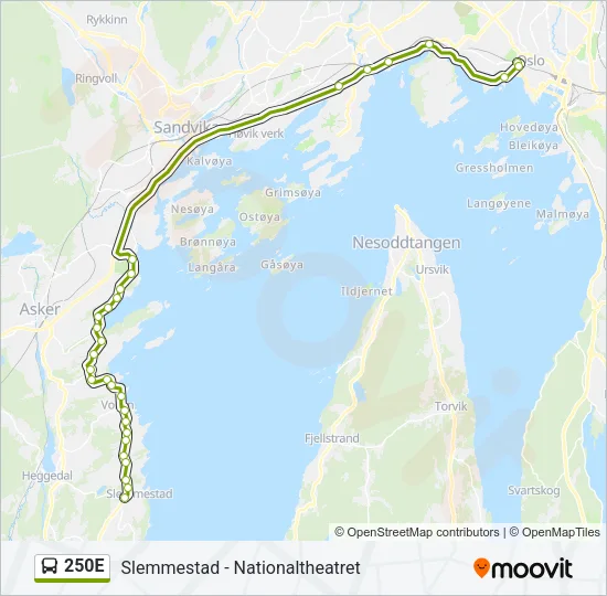 250E Bus Line Map