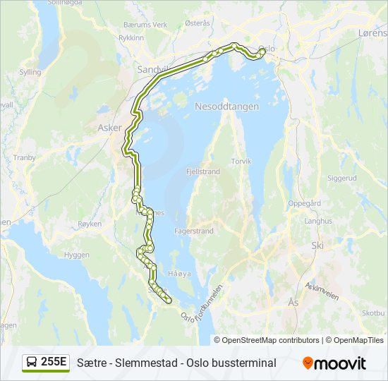 255E bus Line Map