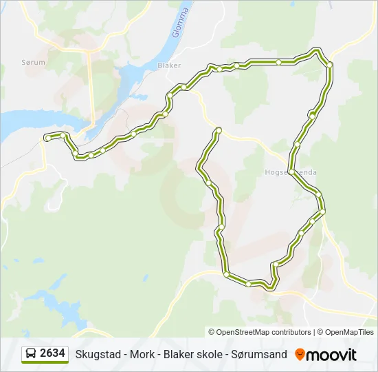 2634 Bus Line Map