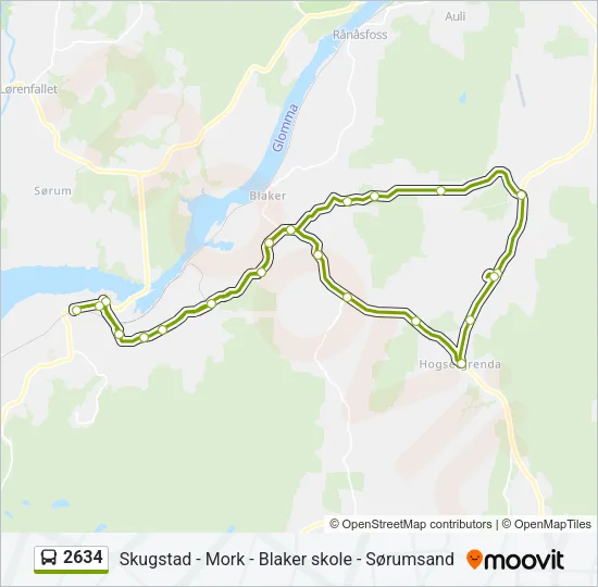 2634 Bus Line Map