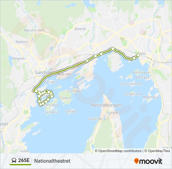 265E Bus Line Map
