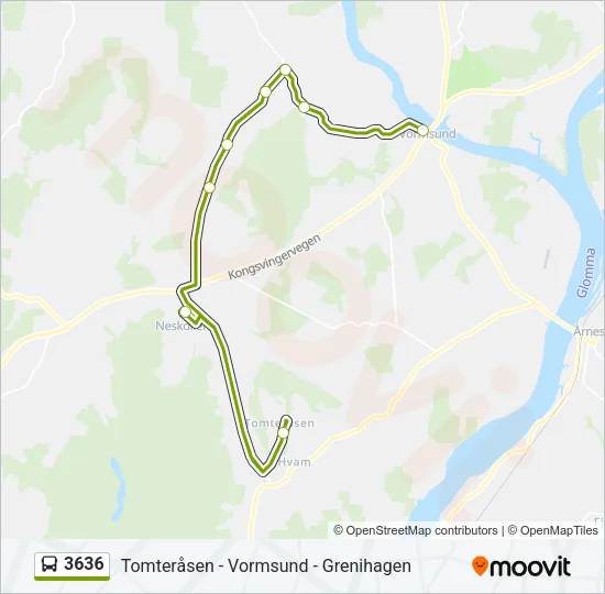 3636 Bus Line Map