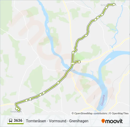 3636 Bus Line Map