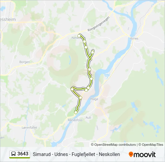 3643 Bus Line Map