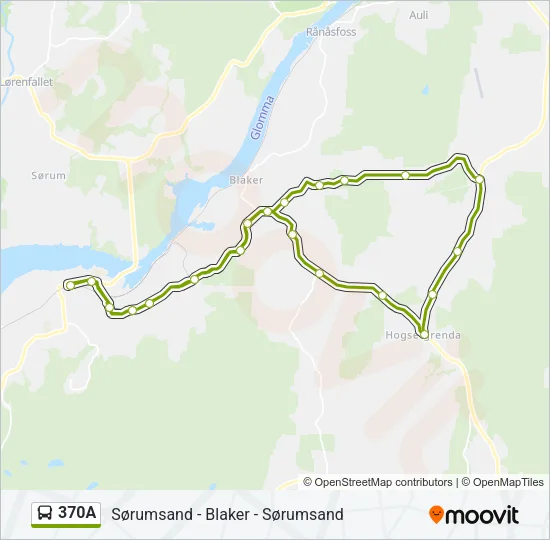 370A Bus Line Map