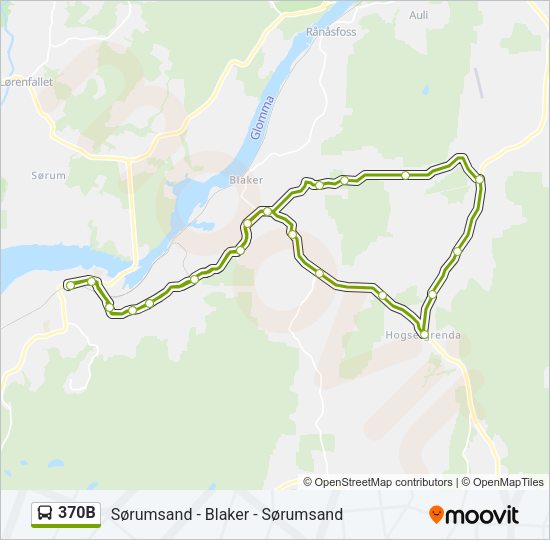 370B Bus Line Map