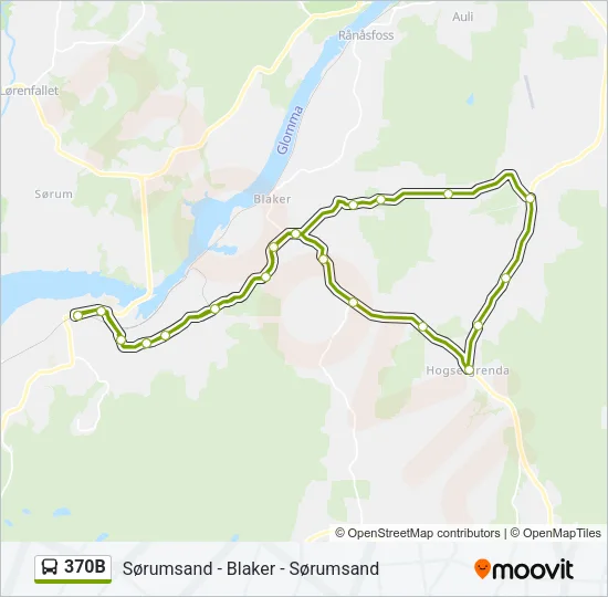 370B Bus Line Map