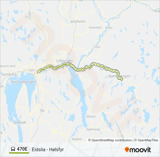 470E Bus Line Map