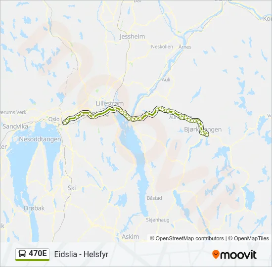 470E Bus Line Map