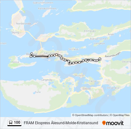 100 bus Line Map