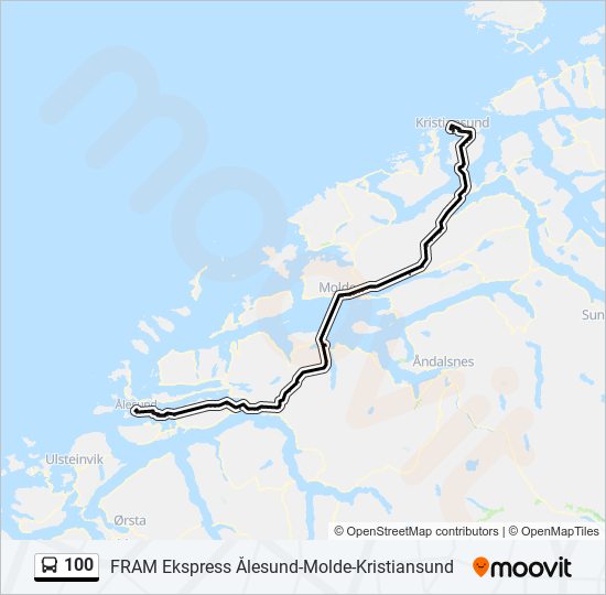 100 bus Line Map