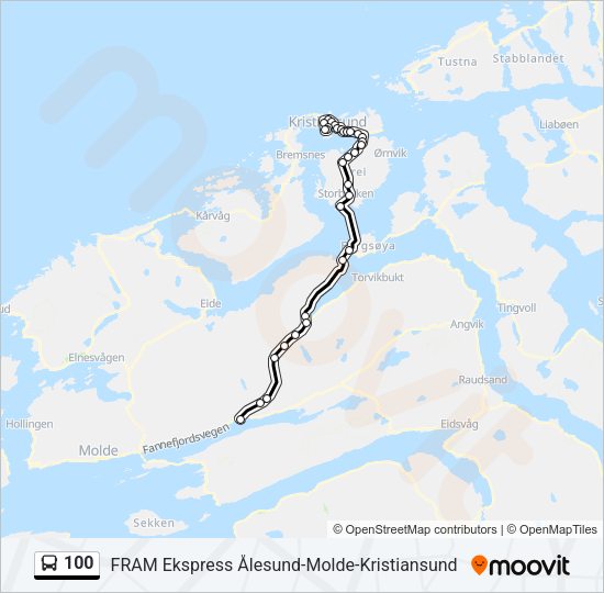 100 Bus Line Map