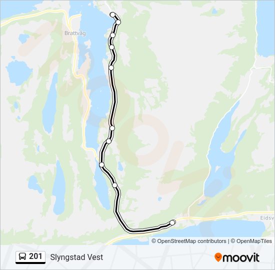 201 Bus Line Map