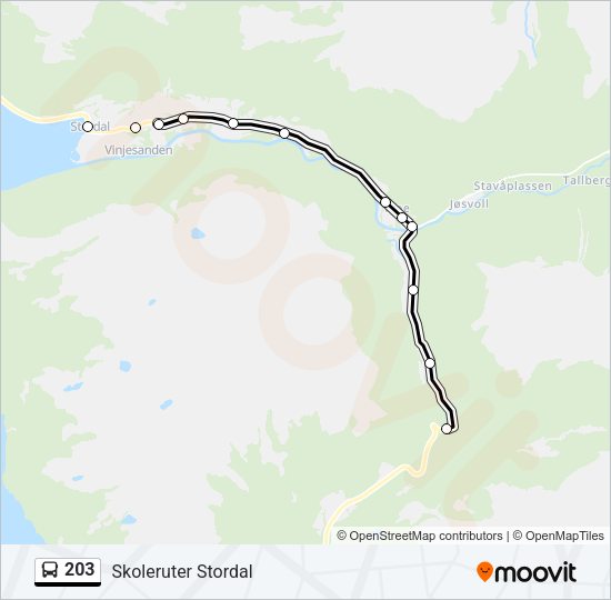 203 Bus Line Map