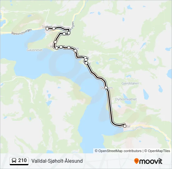 210 Bus Line Map