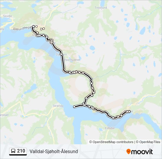 210 Bus Line Map